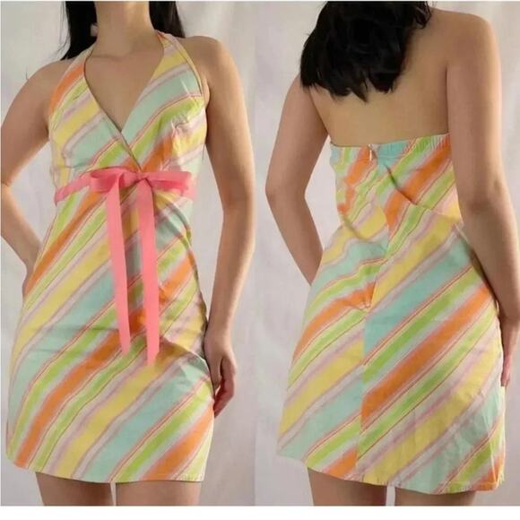 Charlotte Russe Dresses & Skirts - Charlotte Russe Multicolor Striped Halter Dress
